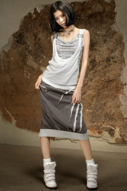 Asymmetrical Retro Sleeveless Vest