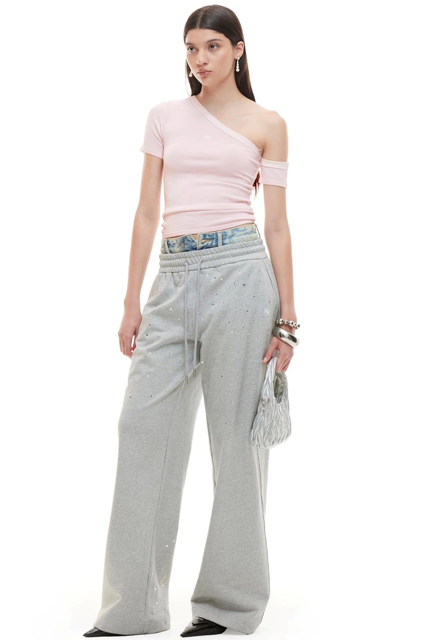 Asymmetrical Ice Linen Top