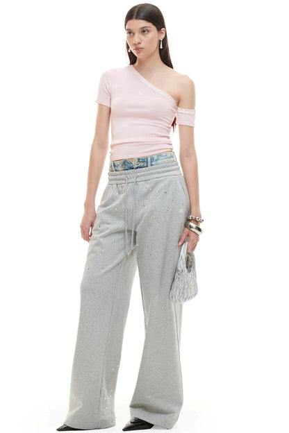 Asymmetrical Ice Linen Top
