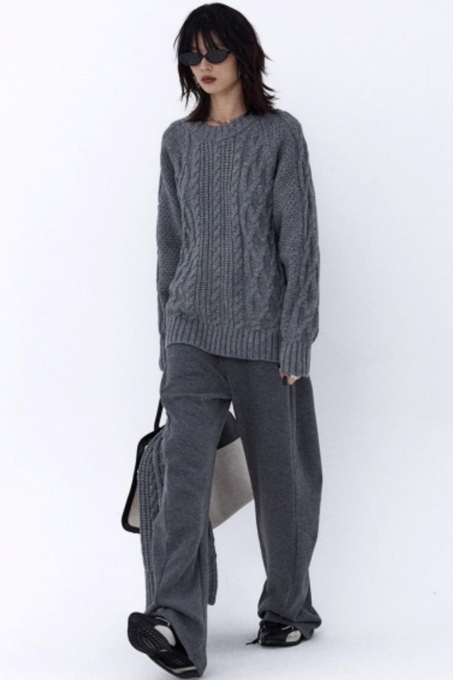 Vintage Paris Gray Knit Scarf