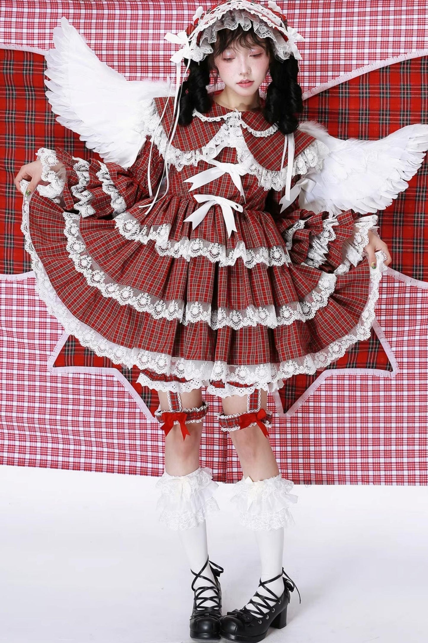 Lolita Style Red Check Dress