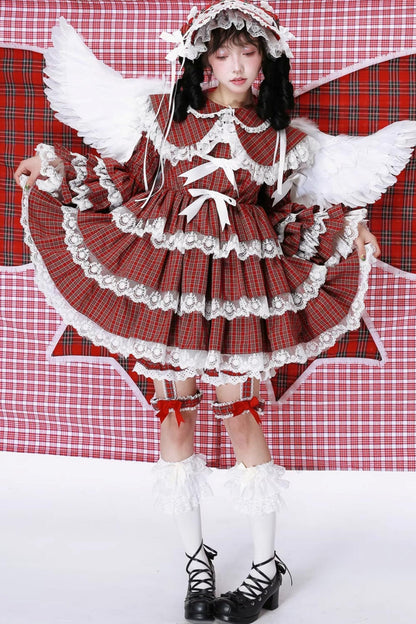 Lolita Style Red Check Dress