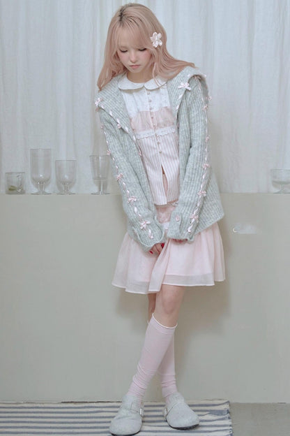 Pleated Lace Pink Skirt