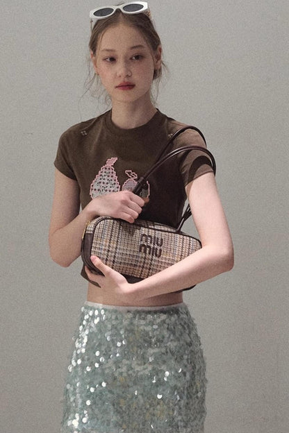 Sequin A-Line Mini Skirt