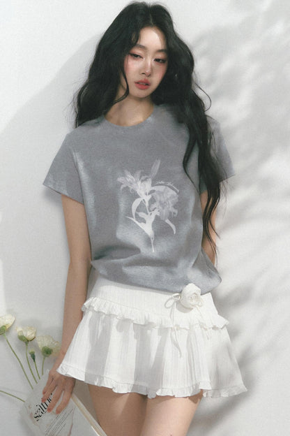 Floral Print Summer Short Sleeve Top