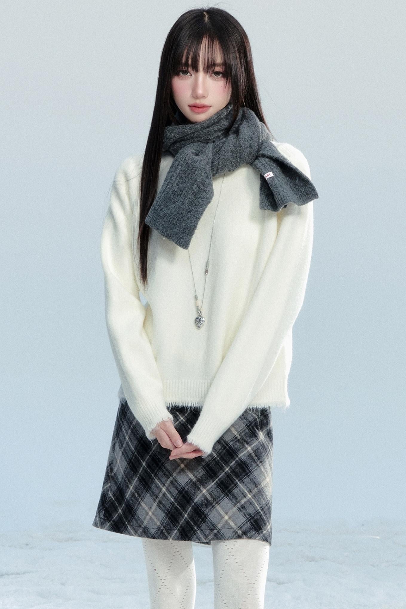 Fringed Raw Edge Knit Top