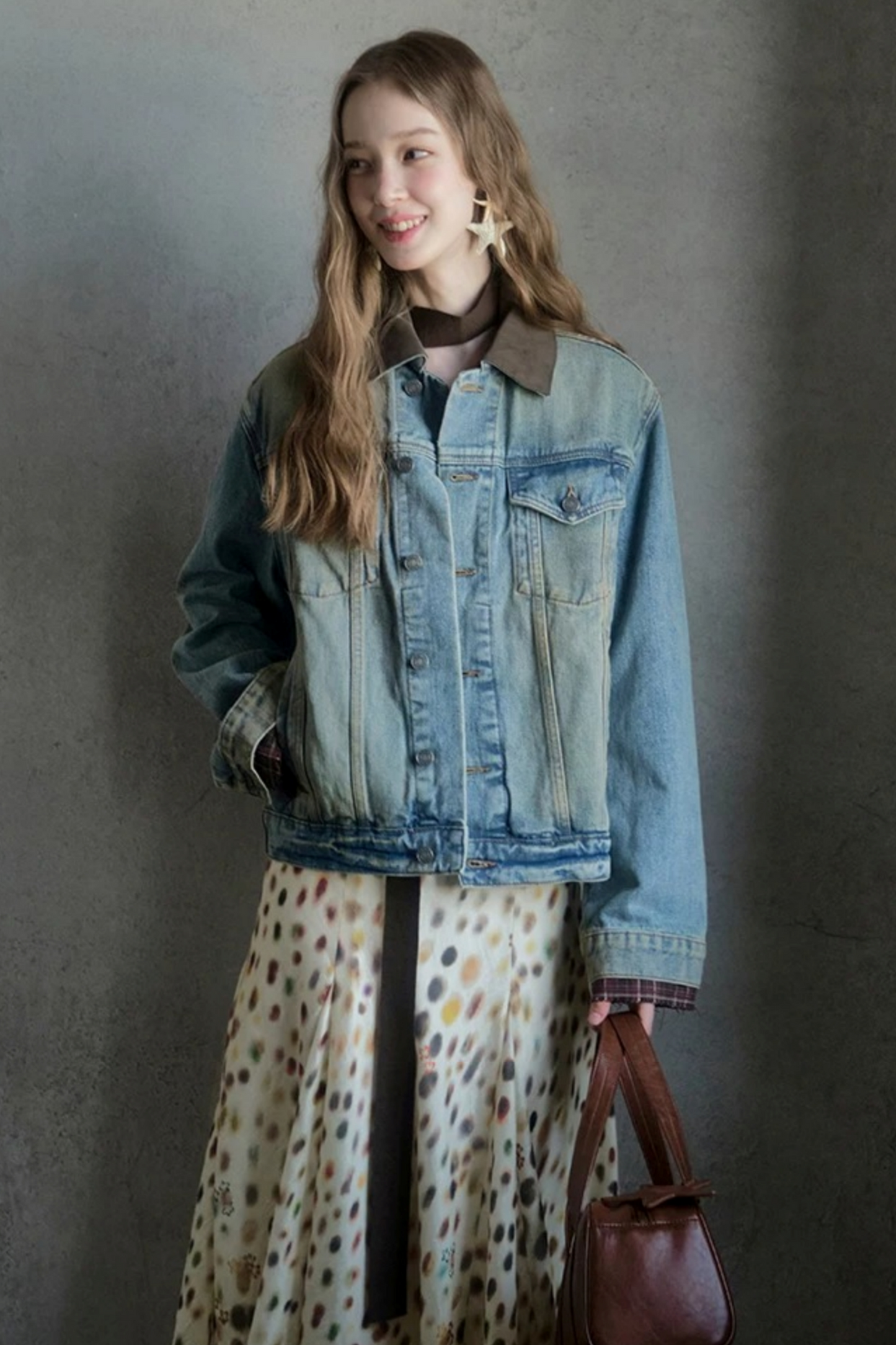 Artistic Polka Dot Asymmetrical Skirt