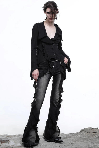 Lyocell Ruffled Cardigan