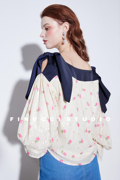 Sequin Rabbit Sleeve Shirt