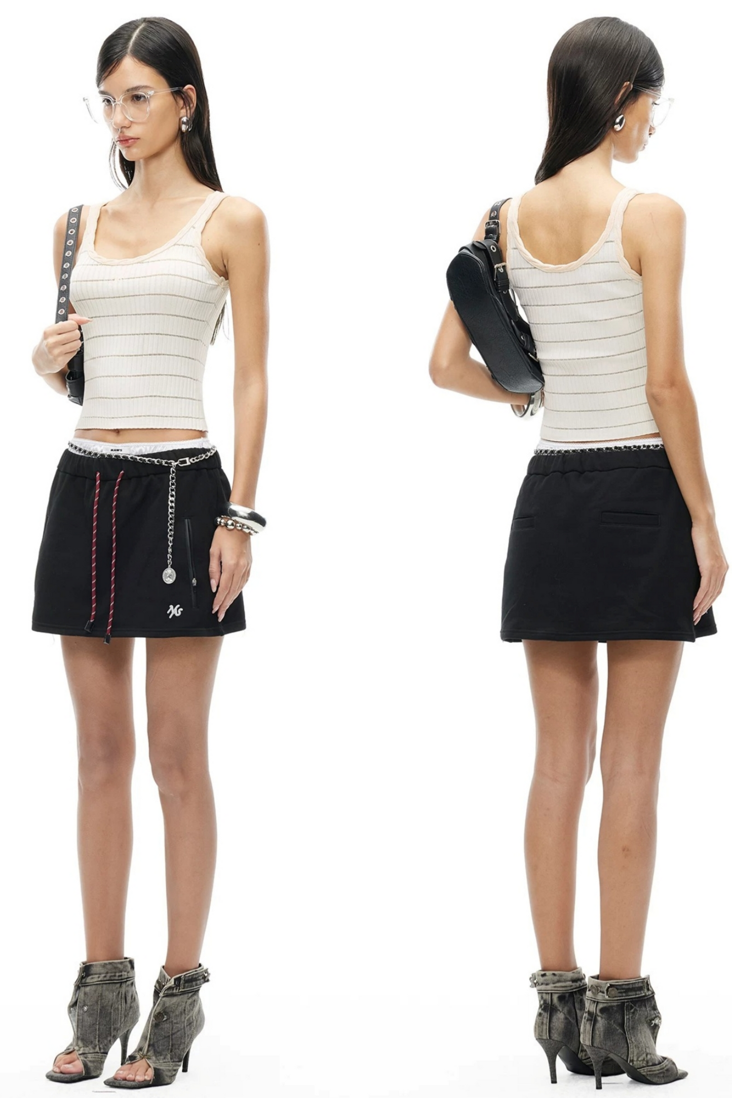 Cotton A-Line Drawstring Skirt