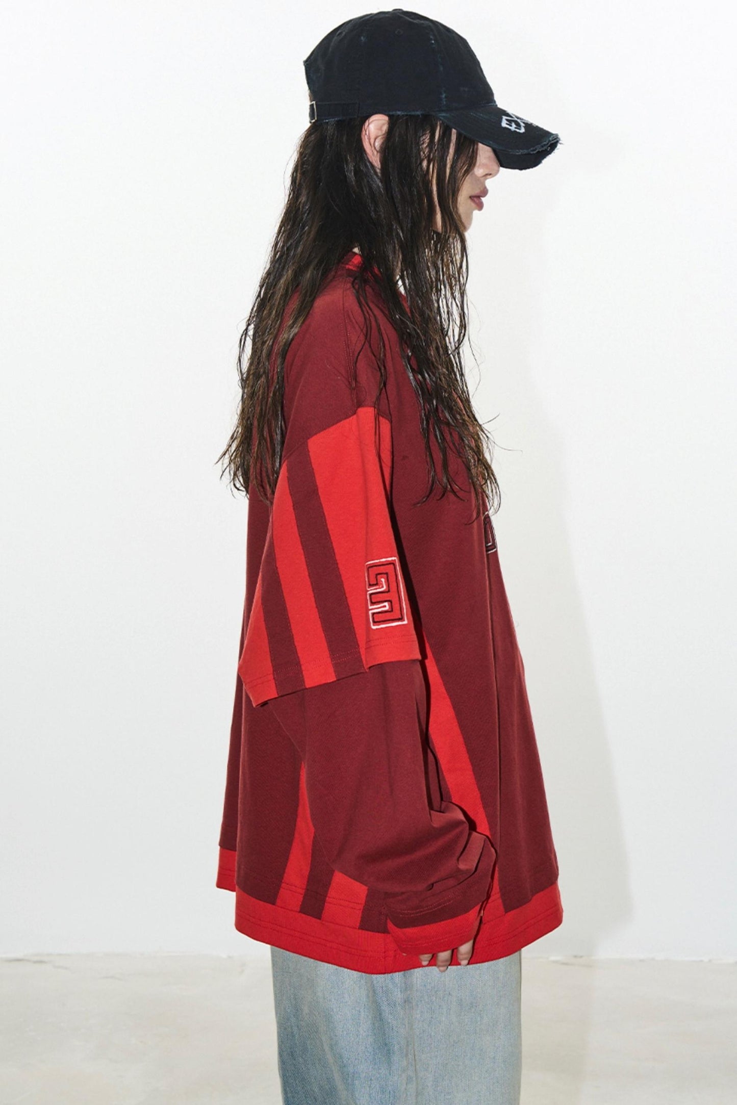 Layered Stripe Jersey T-Shirt