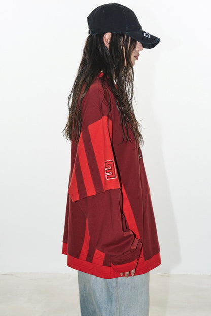 Layered Stripe Jersey T-Shirt