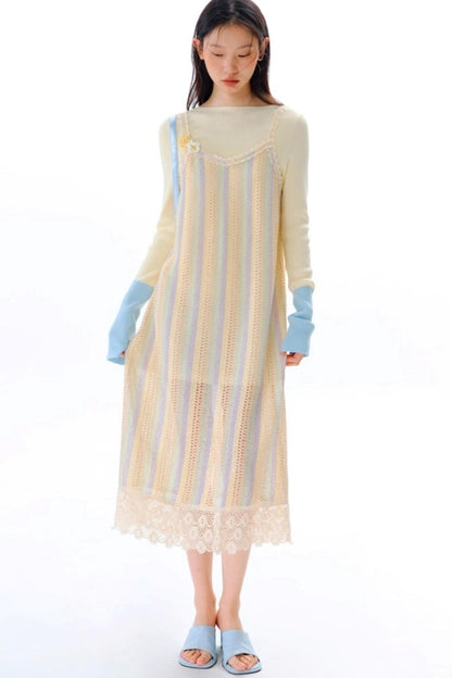 Rainbow Bohemian Hand Hook Flower Dress