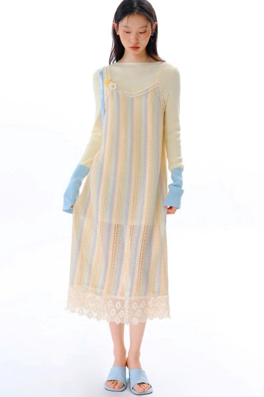 Rainbow Bohemian Hand Hook Flower Dress