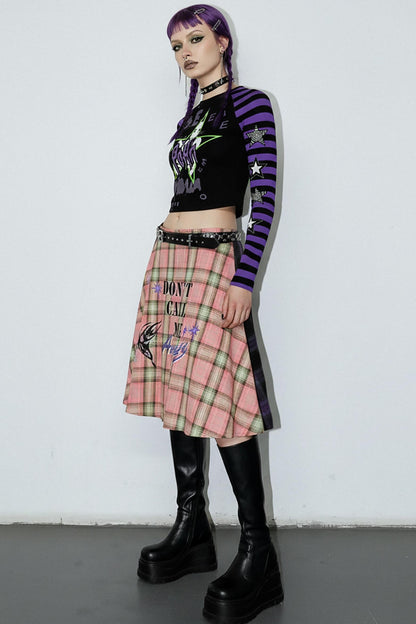 Punk Plaid Layered Skirt