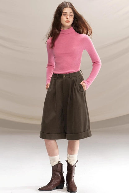 Seamless Wool Turtleneck Sweater