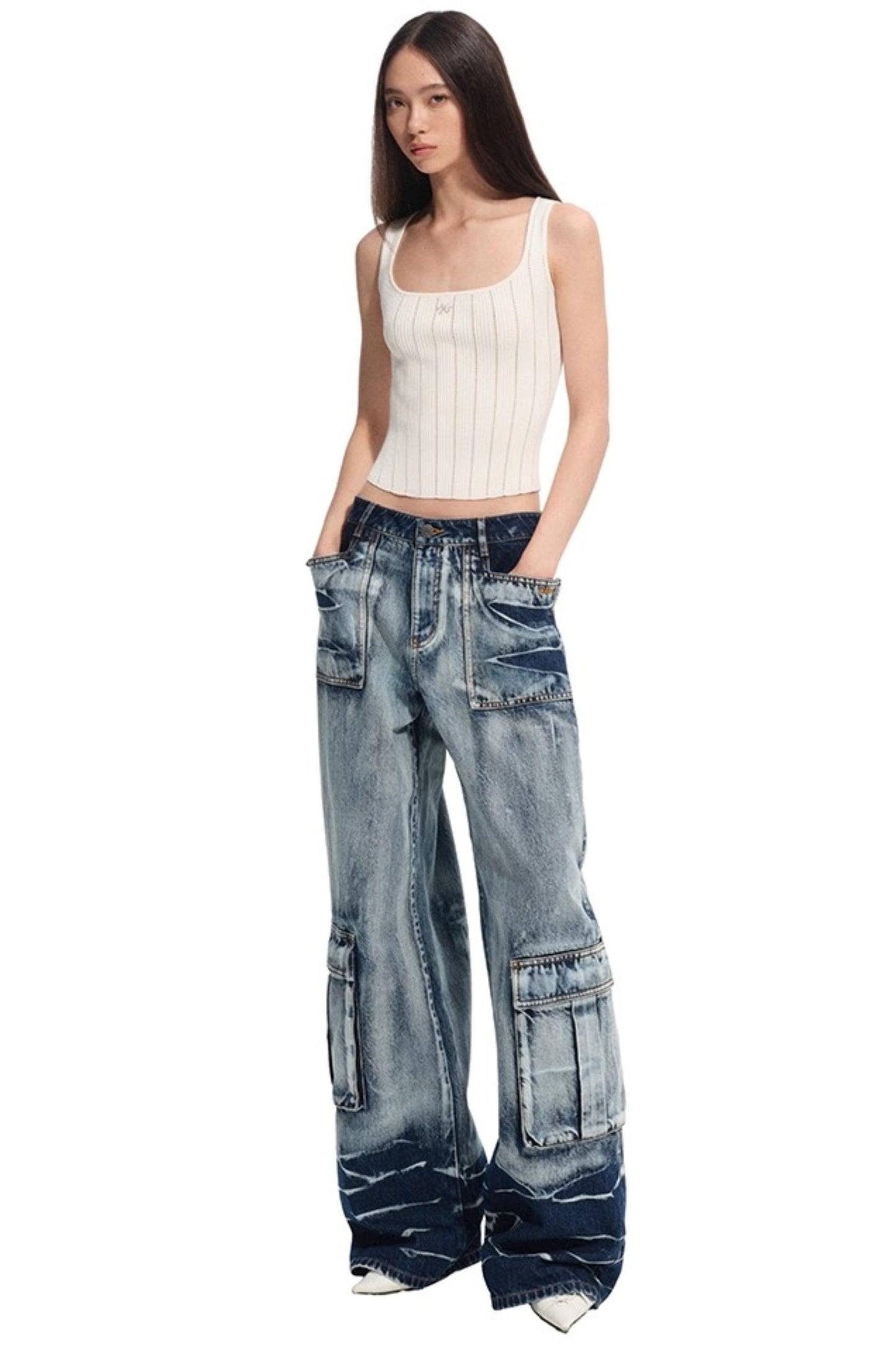 Hollow Knitted Slimming Camisole Top