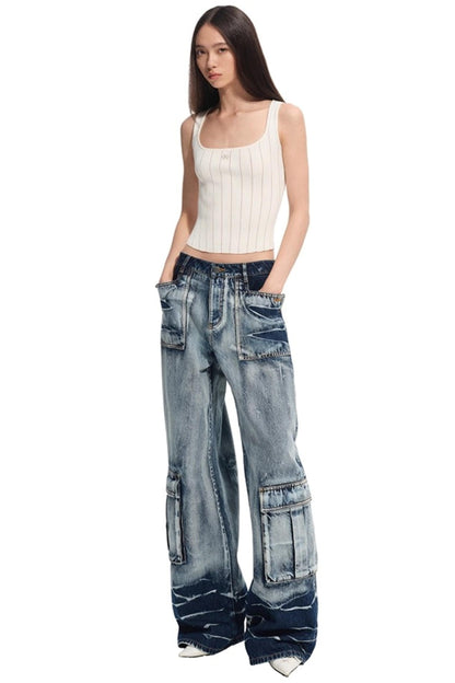 Hollow Knitted Slimming Camisole Top