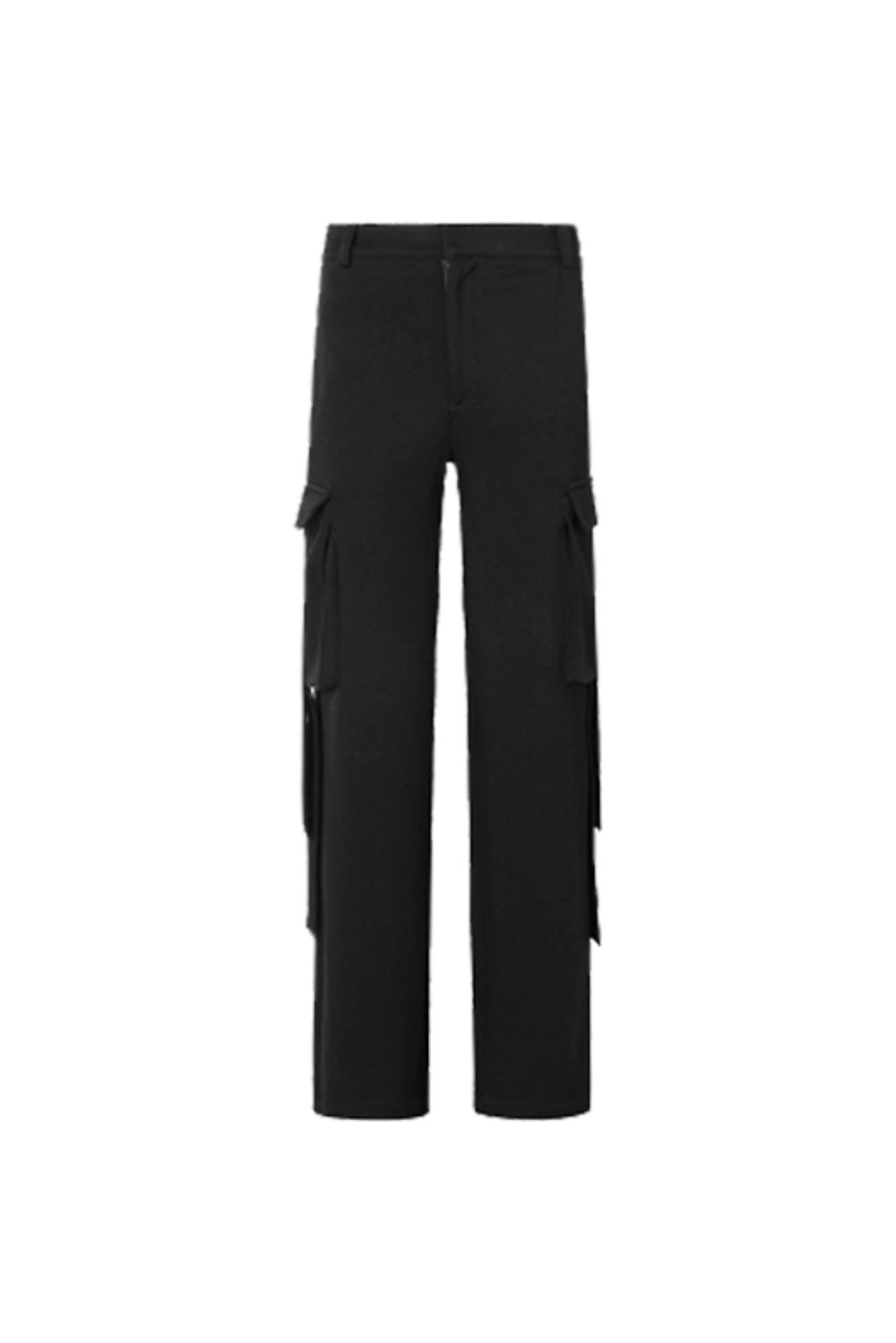 Pocket Detail Straight Baggy Pants