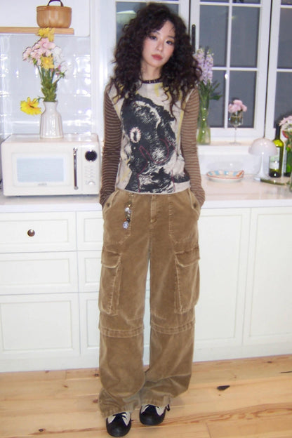 Retro Corduroy Cargo Pants