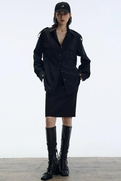 Minimalist Straight Suit Skirt