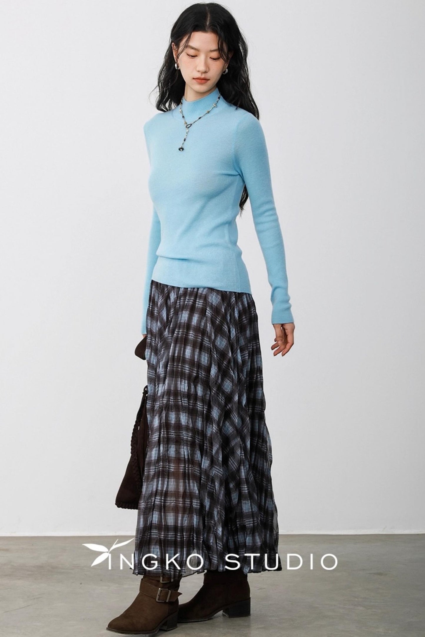 Light Blue Round Neck Sweater