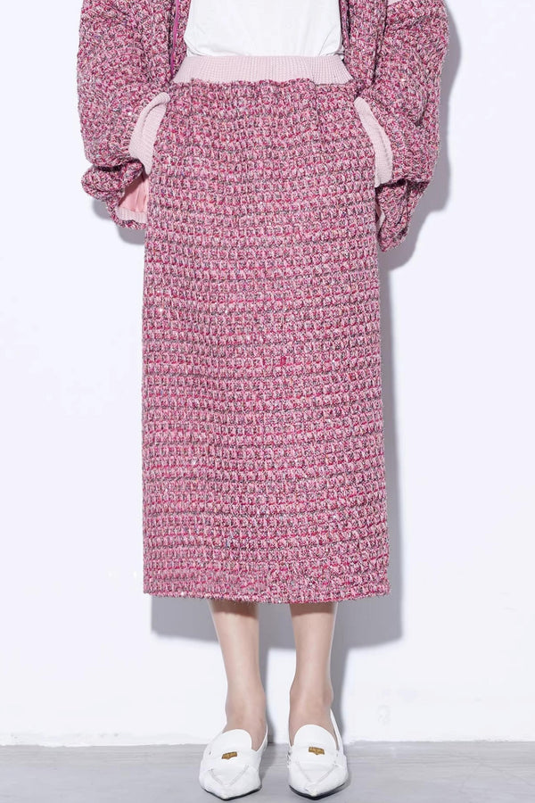 Deconstructed Tweed Knit Jacket Set-Up