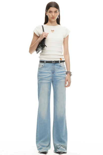 Heartbeat Linen Flutter Sleeve Top