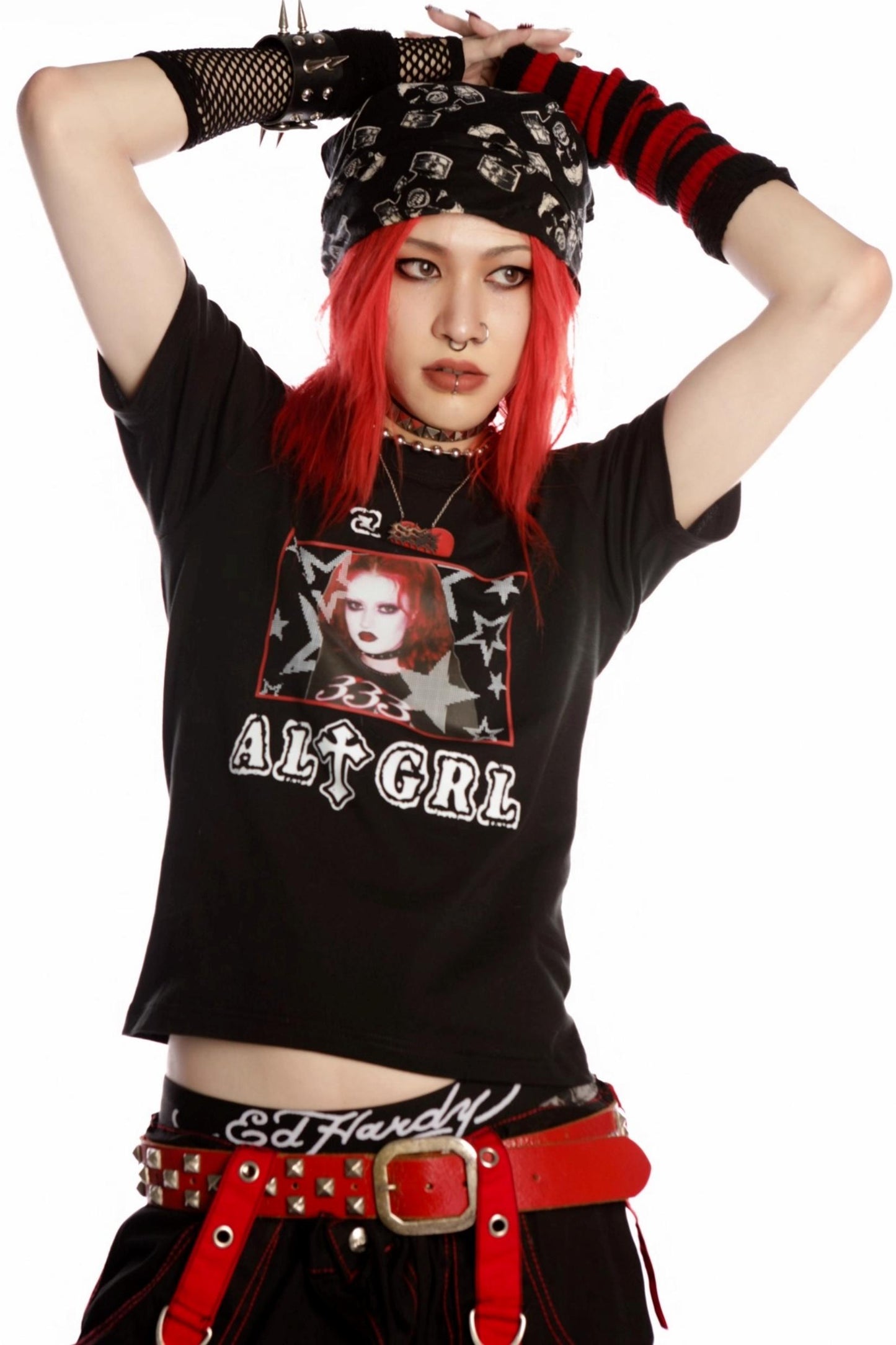 Versatile Gothic Slim Shoulder T-Shirt