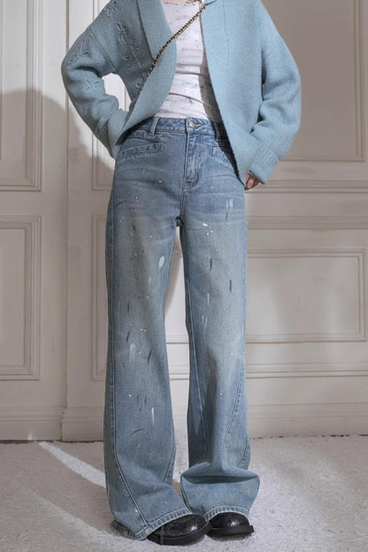 Hand-Cranked Jacquard Woolen Sweater Set