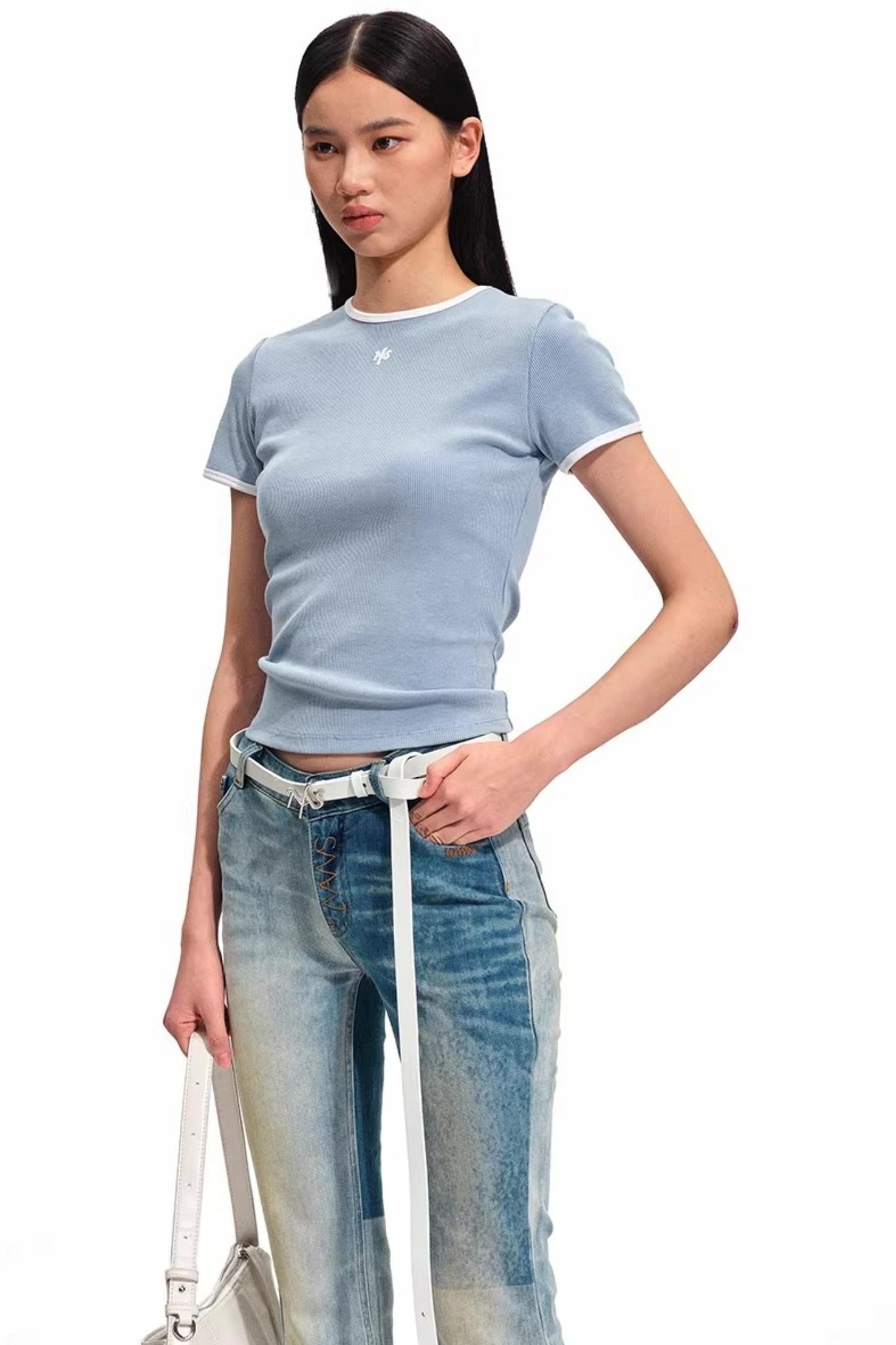 Reit-Sand-gewaschenes T-Shirt
