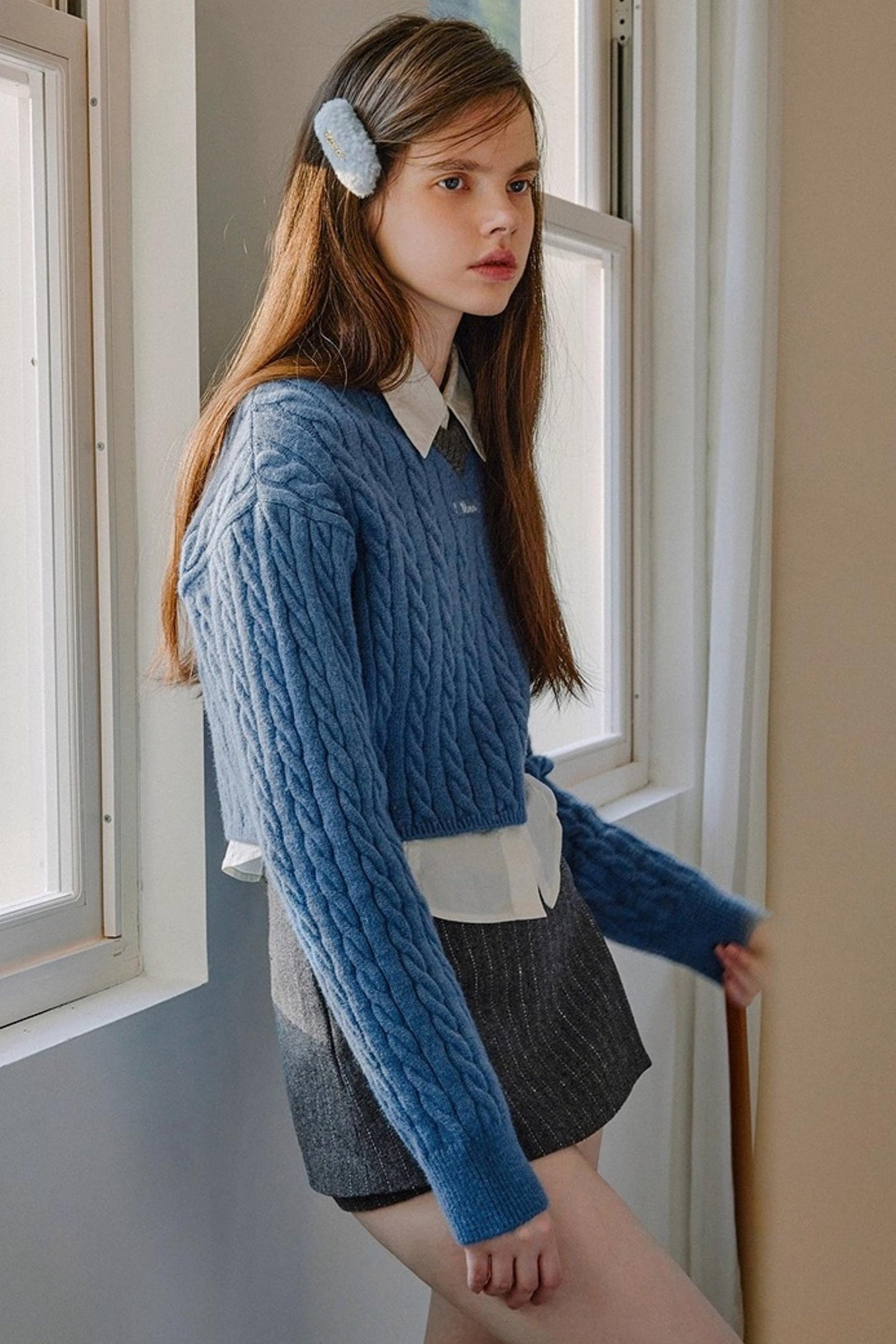 Retro Color-Blocked Knit Sweater