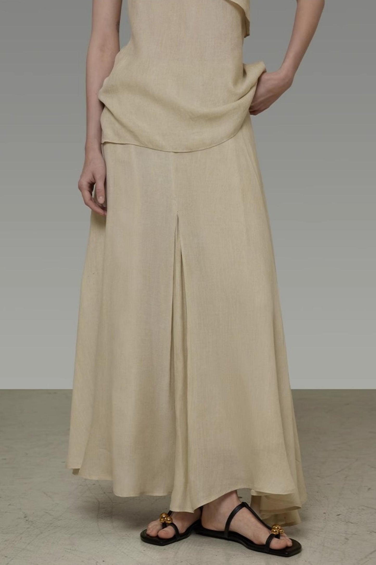 One-Shoulder Draped Two-Piece Set-Up