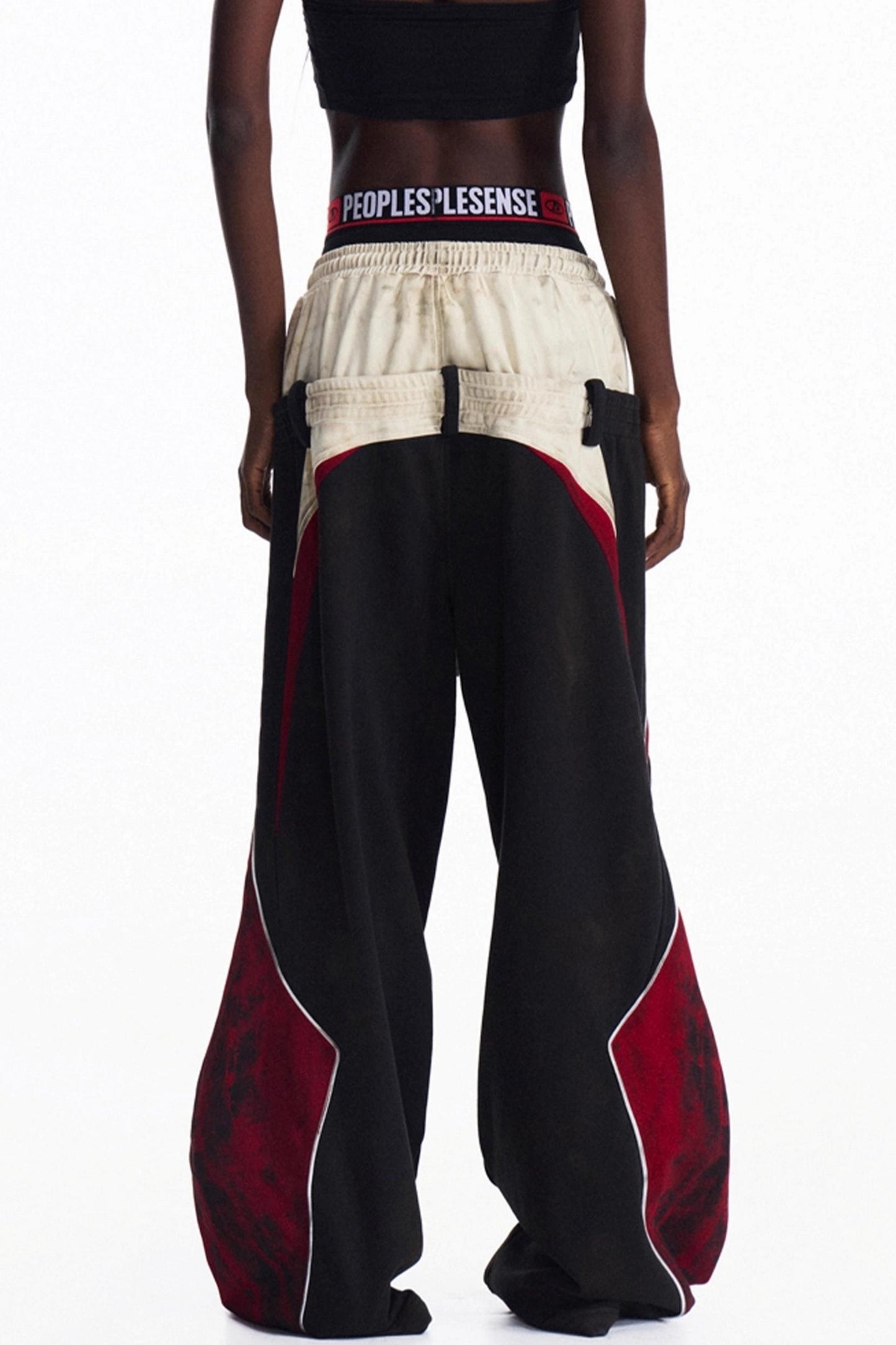 Racing Contrast Wide-Leg Trousers