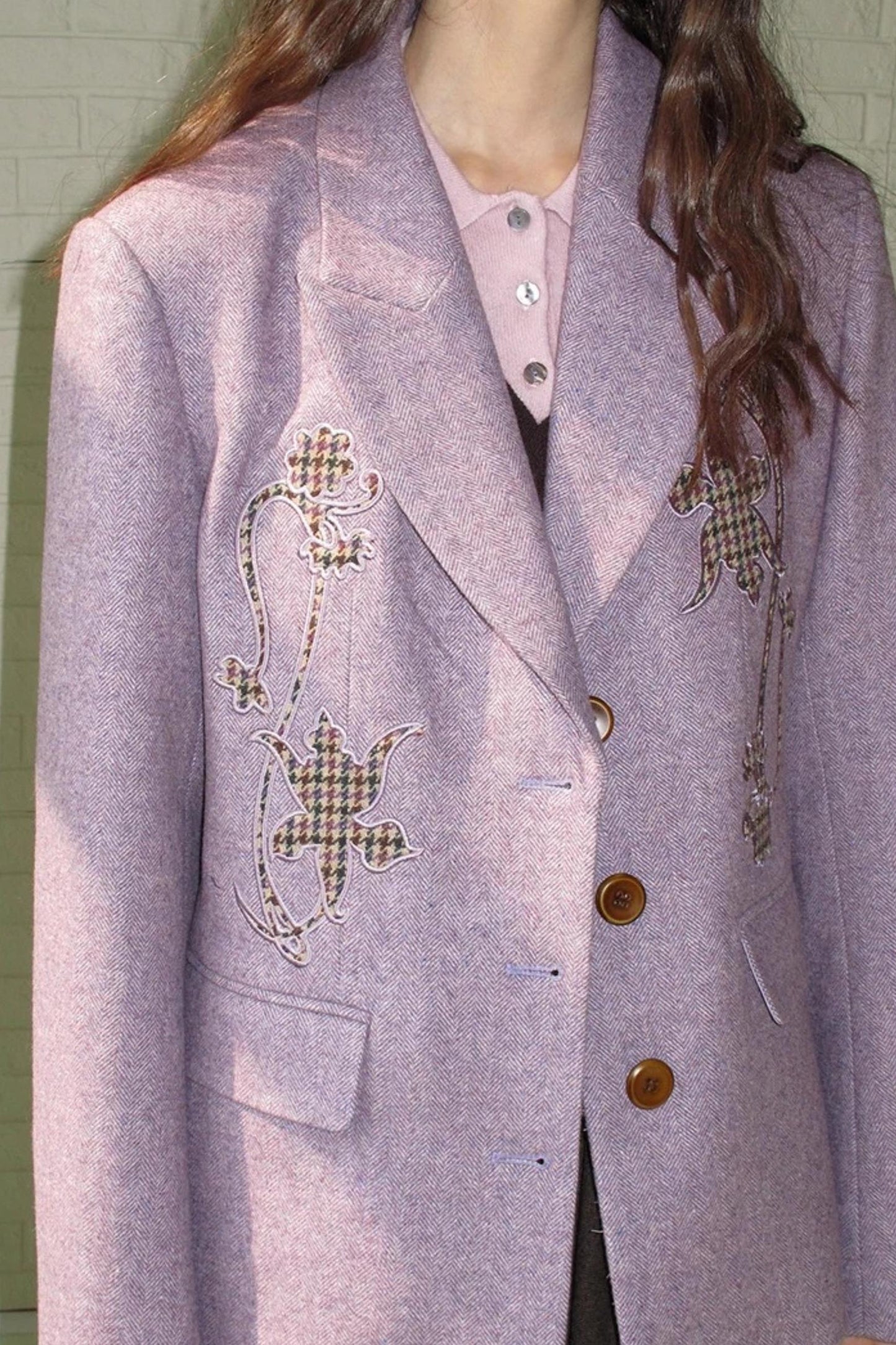 Wool Houndstooth Preppy Suit Skirt Set-Up