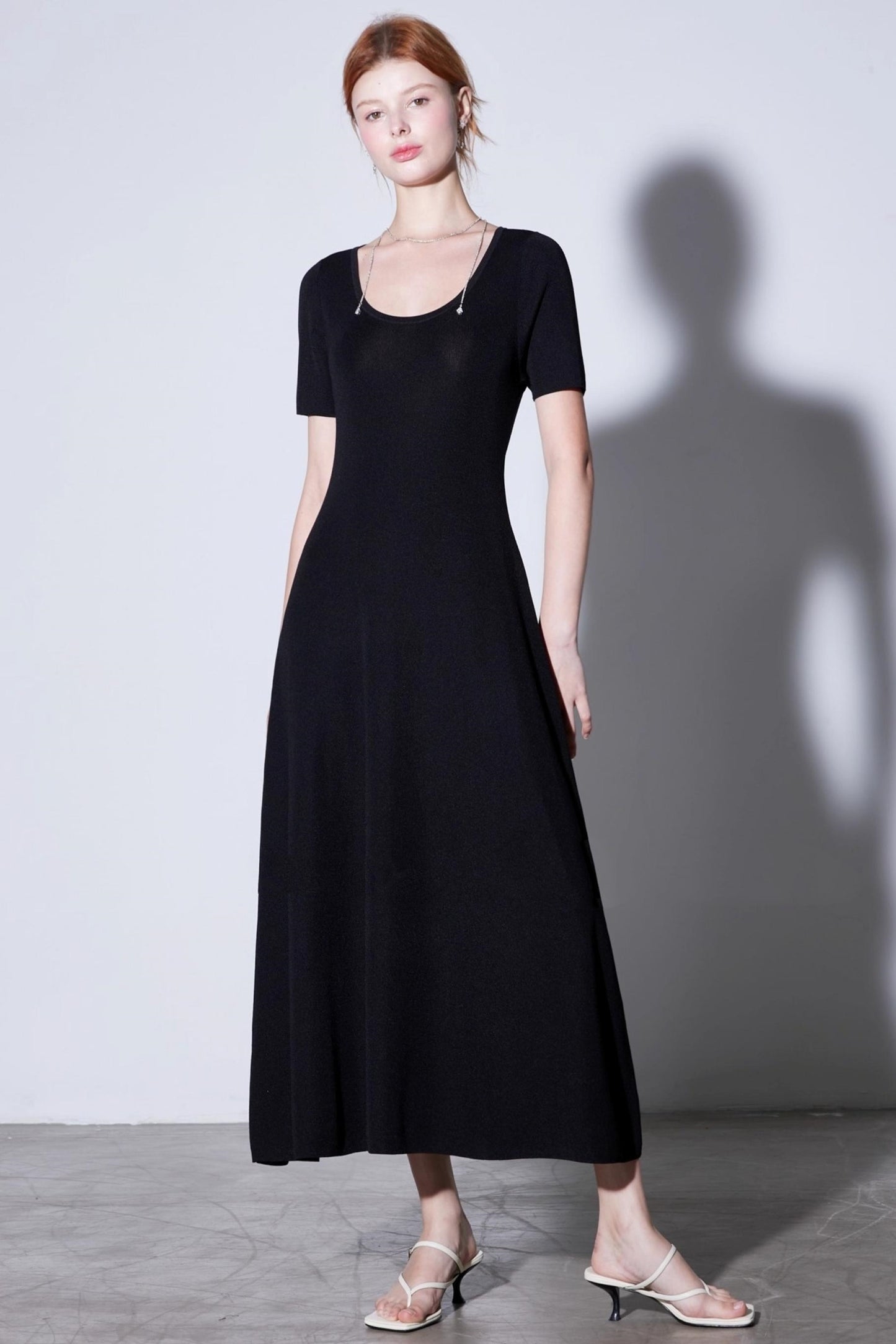 Silk U-neck Knit Dress