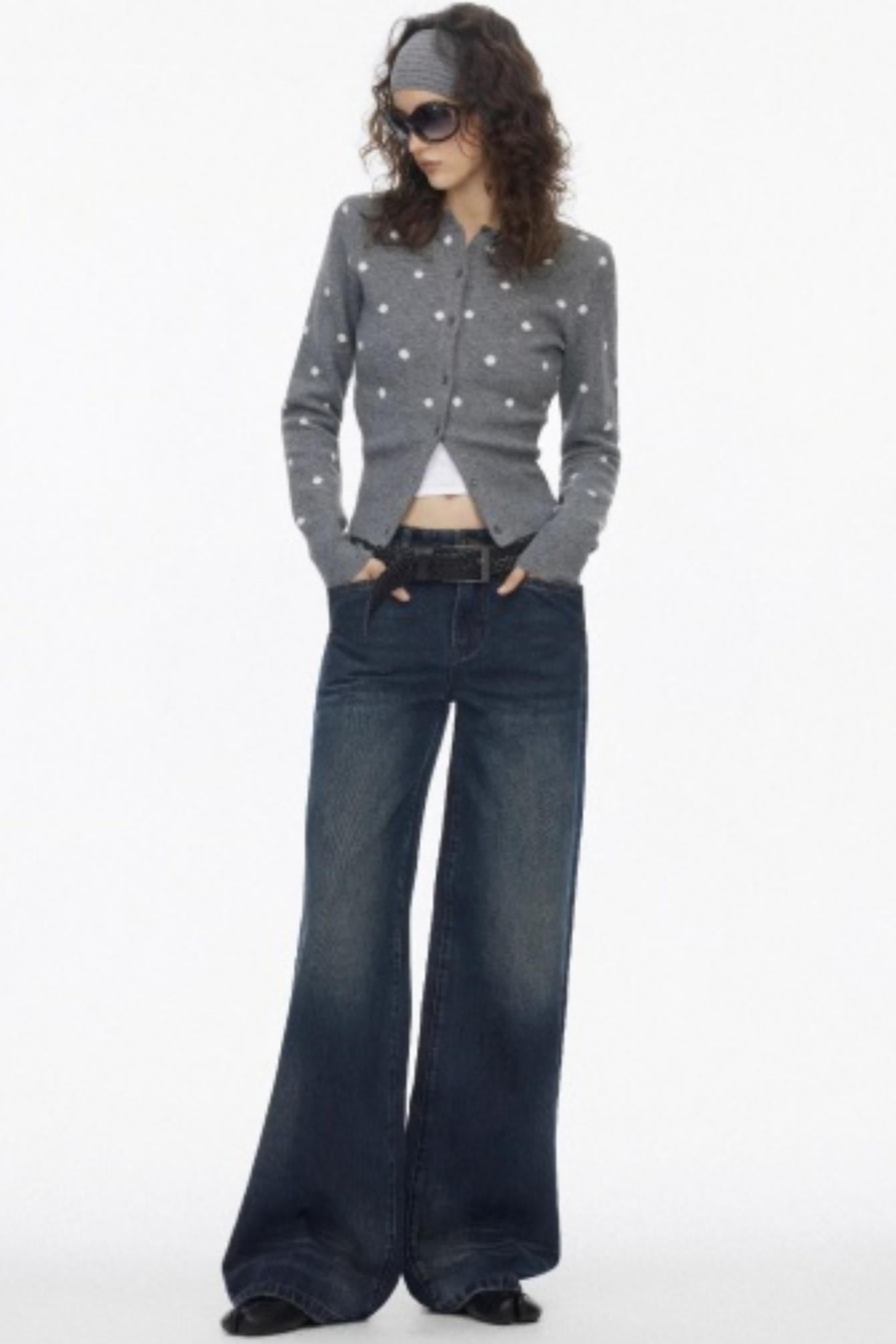 Vintage Polka Dot Slimming Cardigan