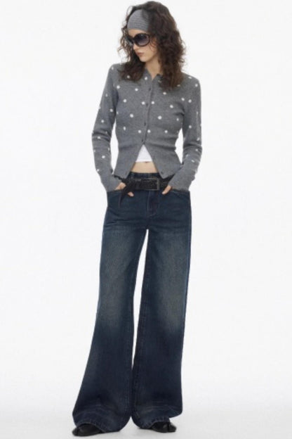 Vintage Polka Dot Slimming Cardigan