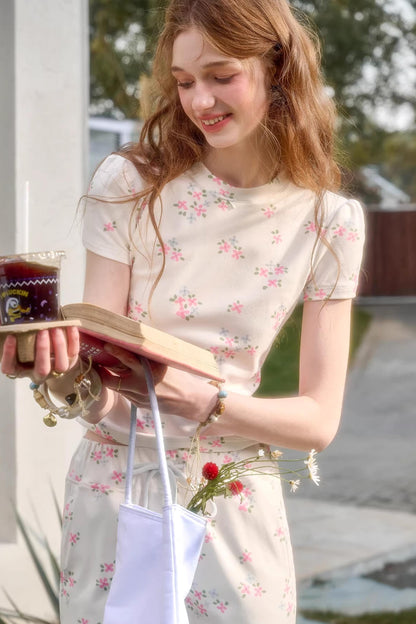 Blue Velvet Floral Top Set-Up