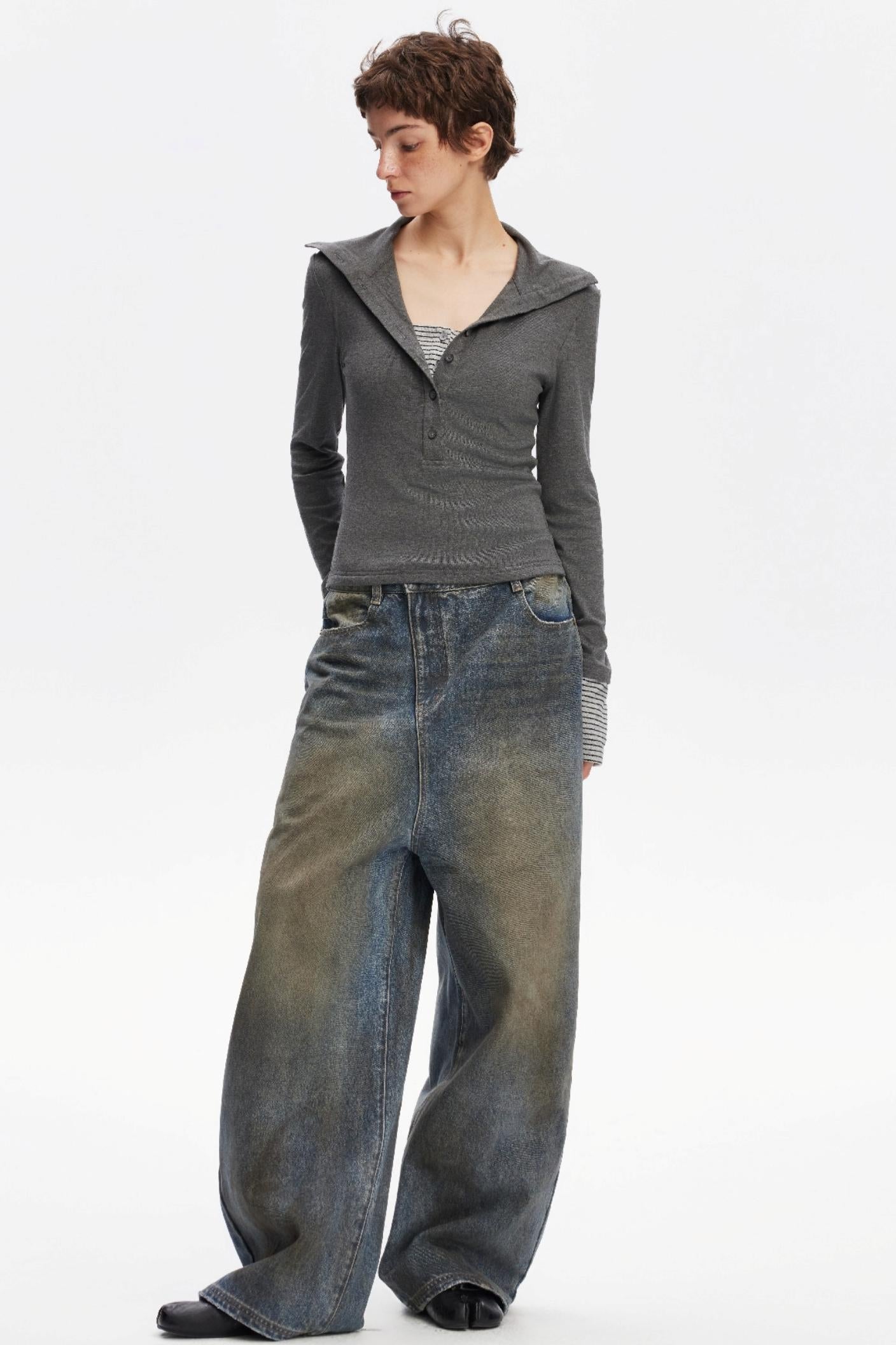 Vintage Distressed Denim Pants