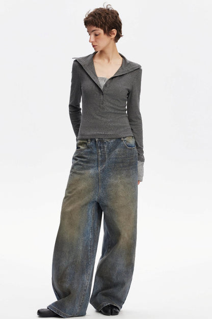 Vintage Distressed Denim Pants