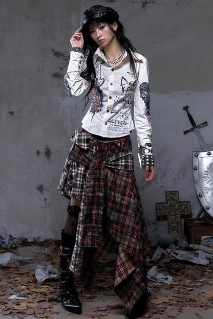 Vintage Punk Plaid Skirt