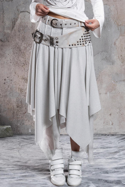 Irregular Multi Layer Rivet Skirt