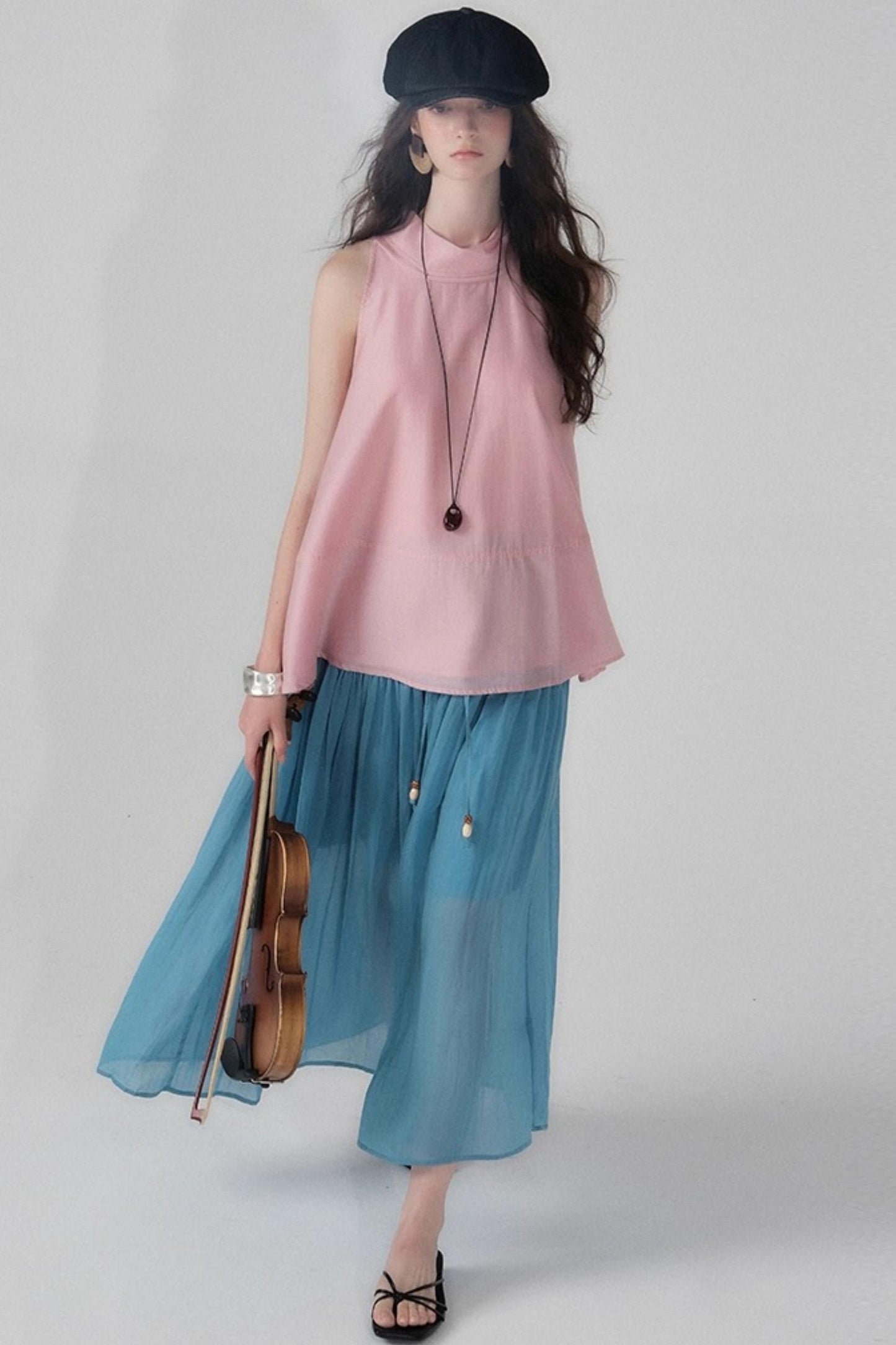 Sea Glass Tencel Ruffle Crop Dress Set-Up