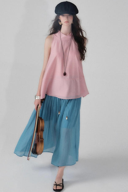 Sea Glass Tencel Ruffle Crop Dress Set-Up