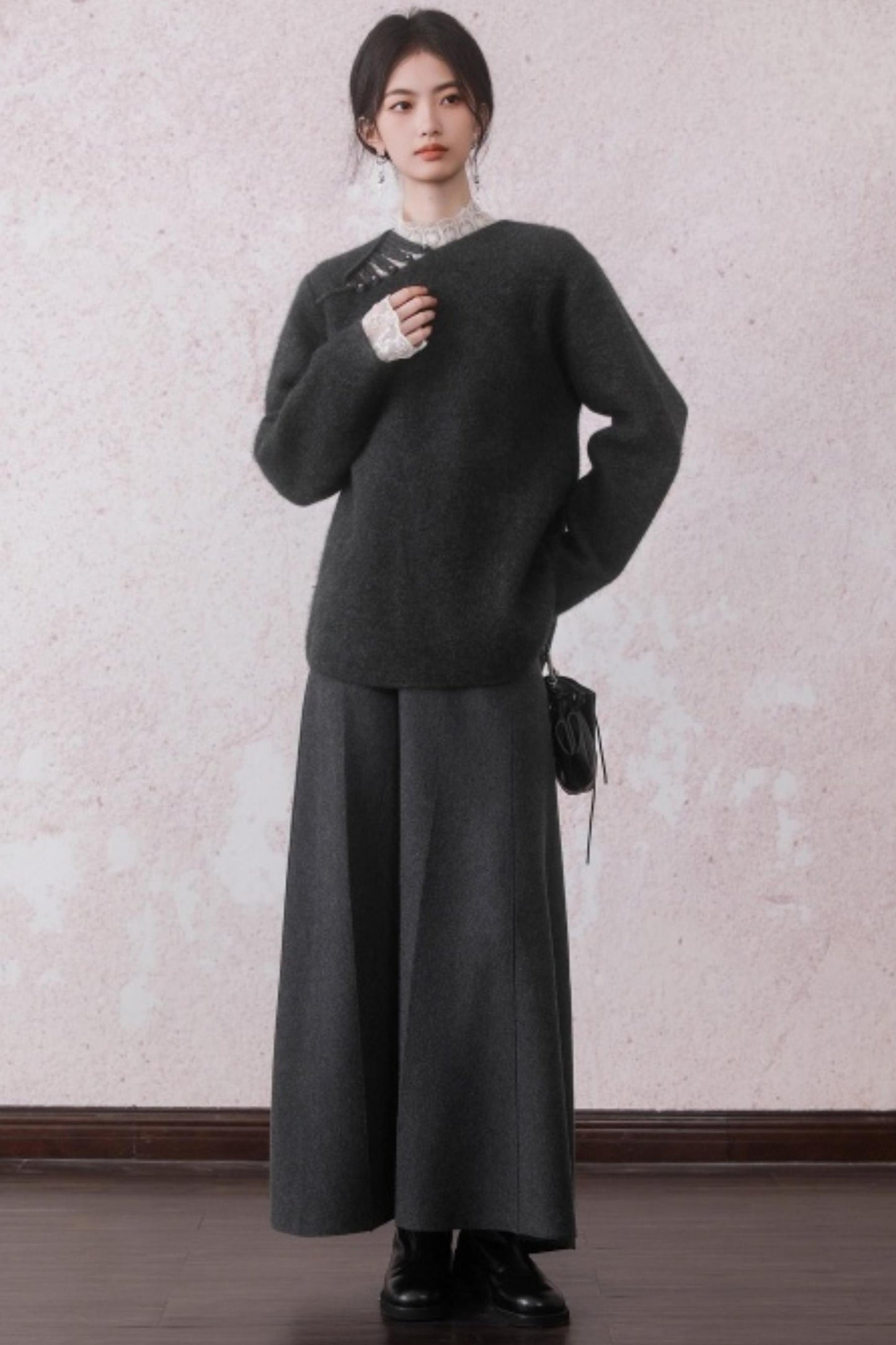 Stone Gray Rabbit Fur Top