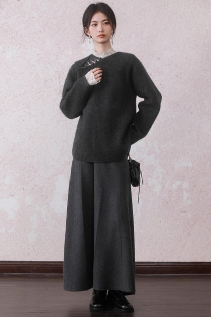 Stone Gray Rabbit Fur Top