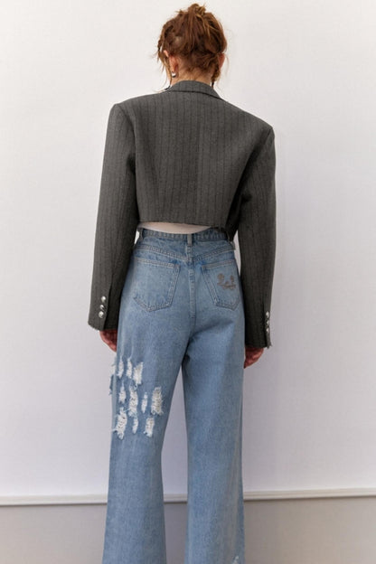 College Chic Striped Blazer Set-Up