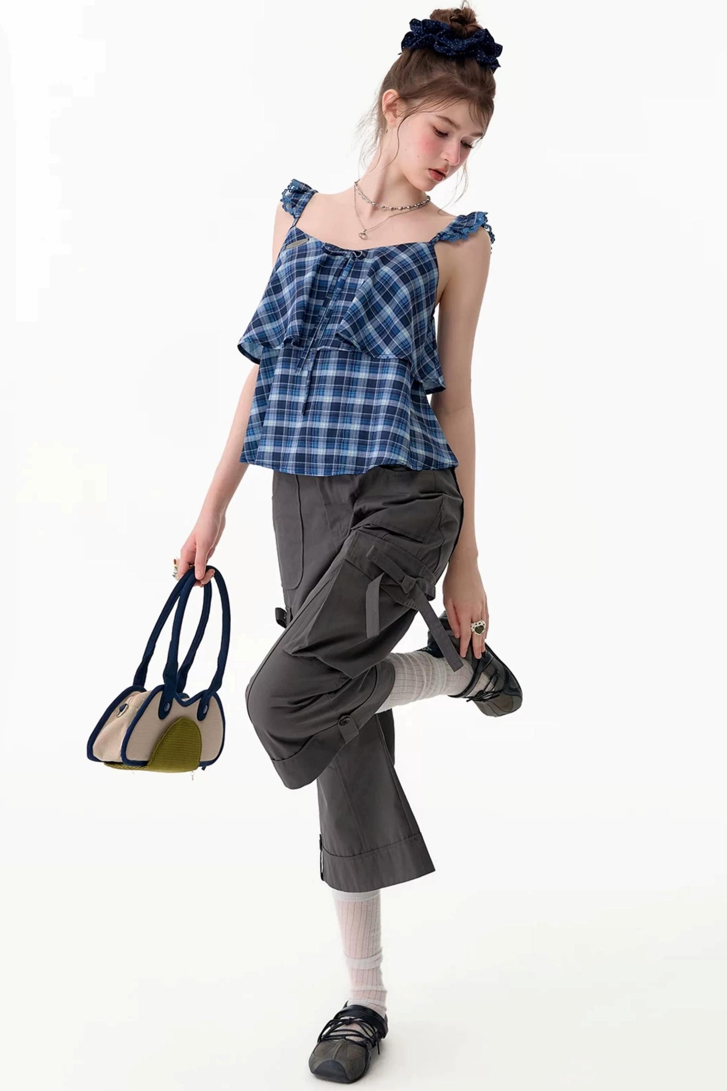 High-Waisted Workwear Casual Pants