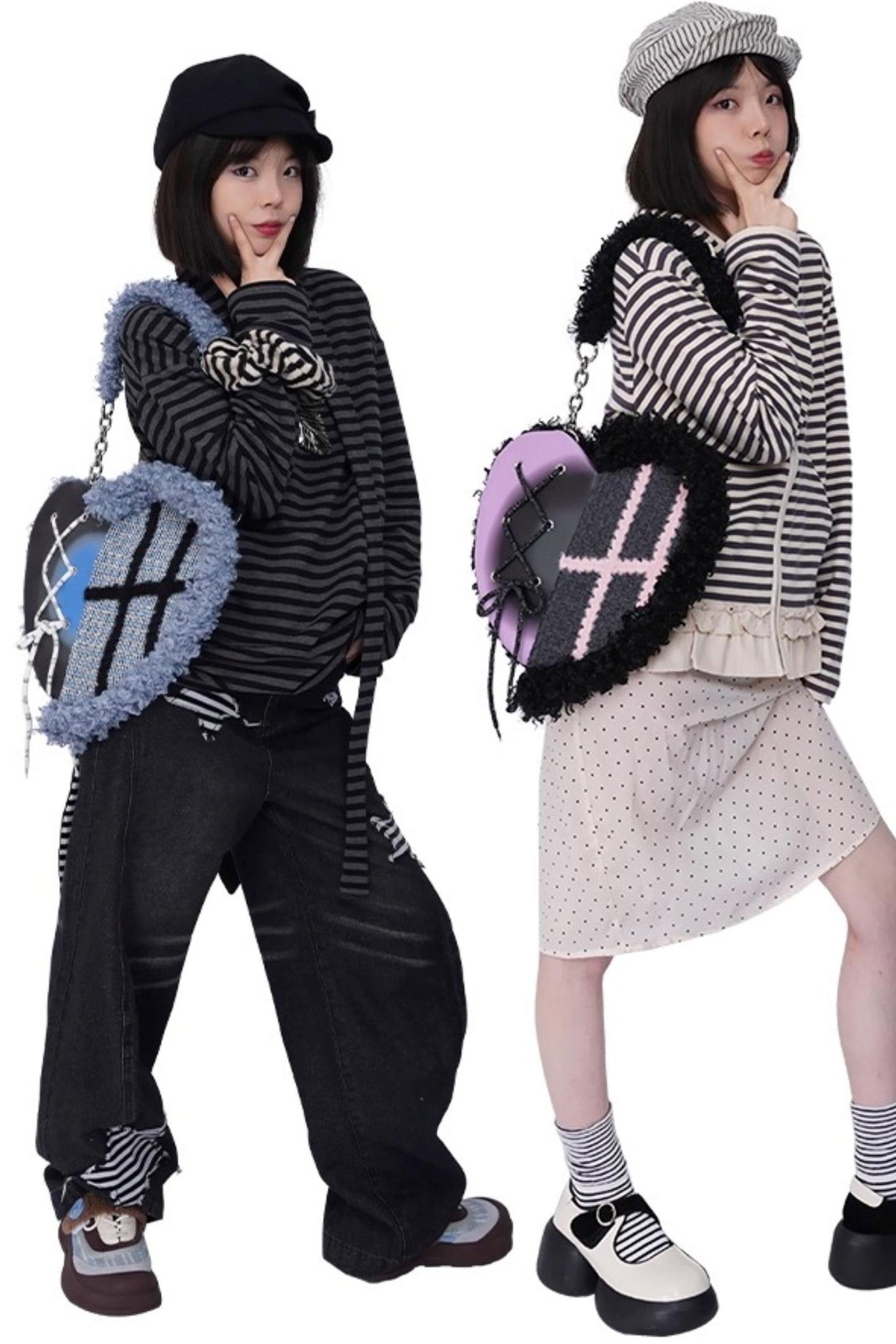 Graffiti Patchwork Heart Bag